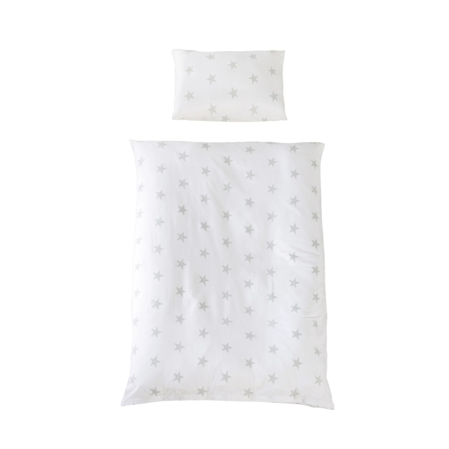 საბავშვო საწოლის თეთრეული 2 ნაწილი. ფერი: თეთრი/ვარსკვლავები. Bed linen 2-piece Little Stars