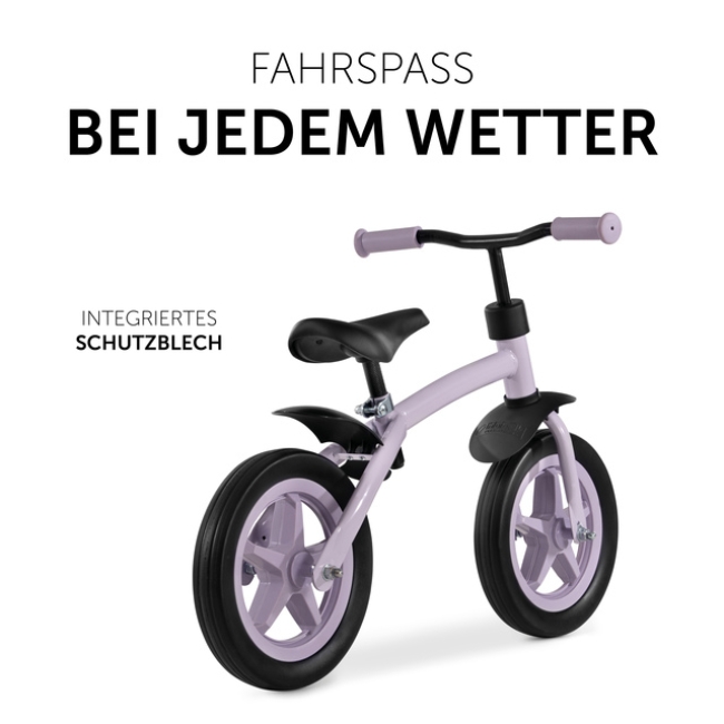 საბავშვო ბალანს ველოსიპედი SUPER RIDER, კაუჩუკის საბურავებით 25 კგ მდე ბავშვებისათვის. ფერი: ღია იასამნისფერი