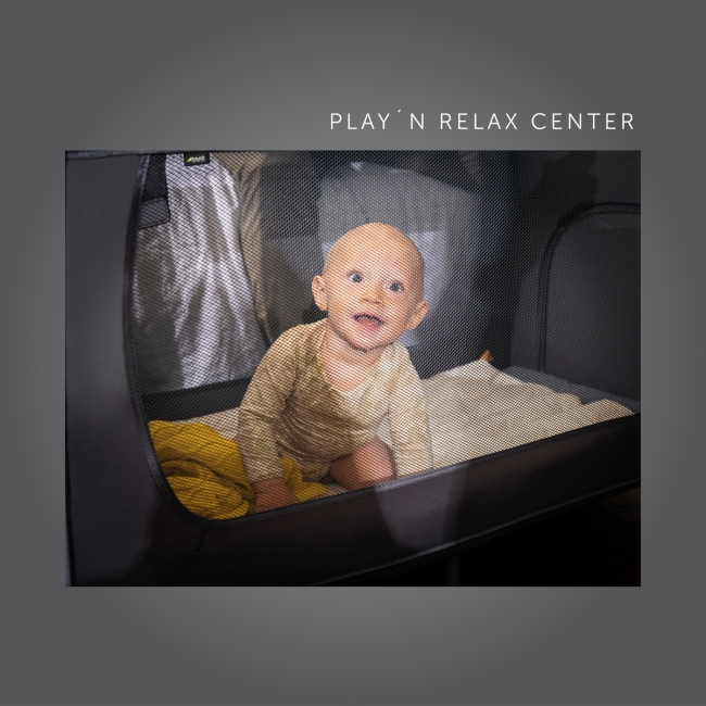 ბავშვის ორდონიანი საწოლ-მანეჟი Sleep’n Relax Center მუქი ნაცრისფერი