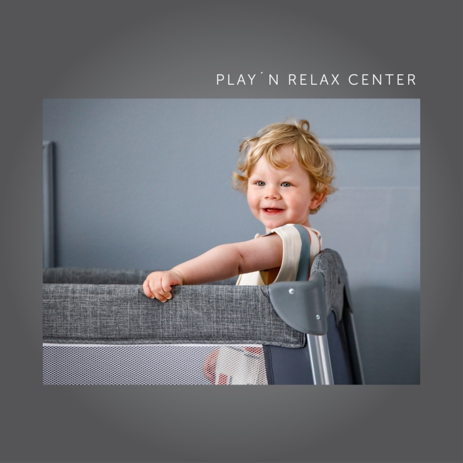 ბავშვის ორდონიანი საწოლ-მანეჟი Sleep’n Relax Center მუქი ნაცრისფერი